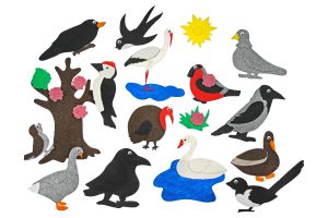 Набор фигурок для фланелеграфа Городские птицы ― Пять Чудес